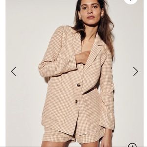 Linen Dorset Blazer in Gingham Check